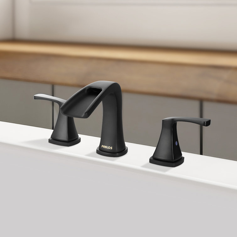 Doris Matte Black 2-Handle Waterfall Roman Tub Faucet