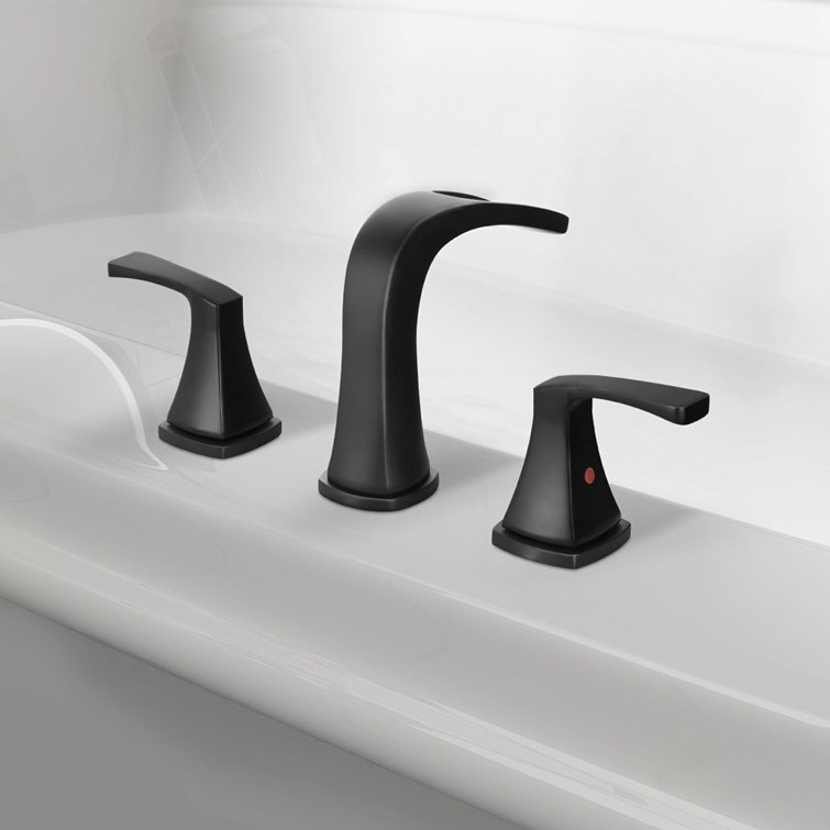 Doris Matte Black 2-Handle Waterfall Roman Tub Faucet