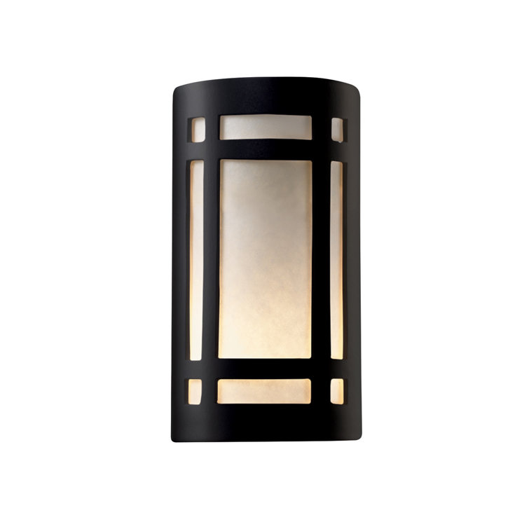 Black Ceramic Dimmable Outdoor Wall Sconce