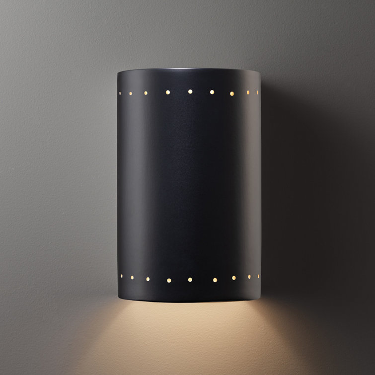 12.5" Black Iron Solar Dimmable Wall Sconce