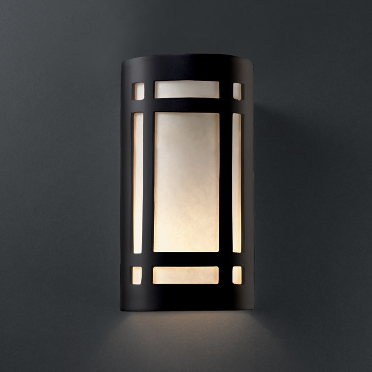 Black Ceramic Dimmable Outdoor Wall Sconce