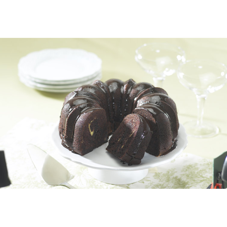 Gray Non-stick Aluminum 12-Cup Bundt Pan with Handles