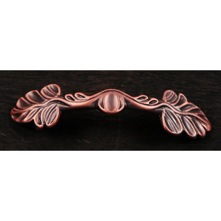 Distressed Copper Leaf Design Traditional Cabinet Pull
