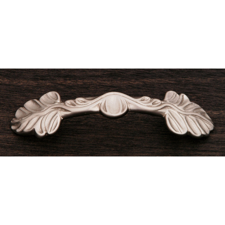3" Satin Nickel Leaf Design Arch Bar Pull