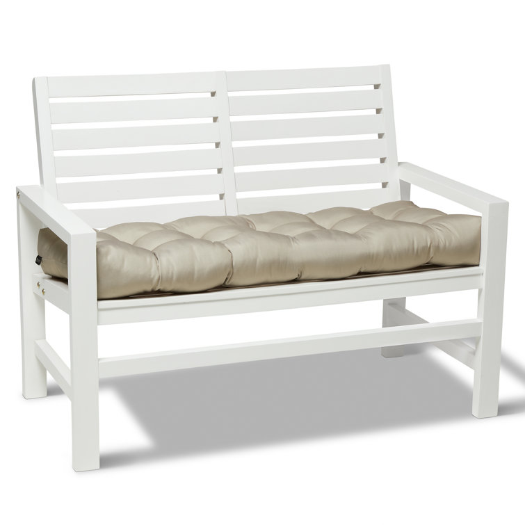 Beige Water-Resistant Outdoor Bench Cushion, 48 x 18 x 5 Inch