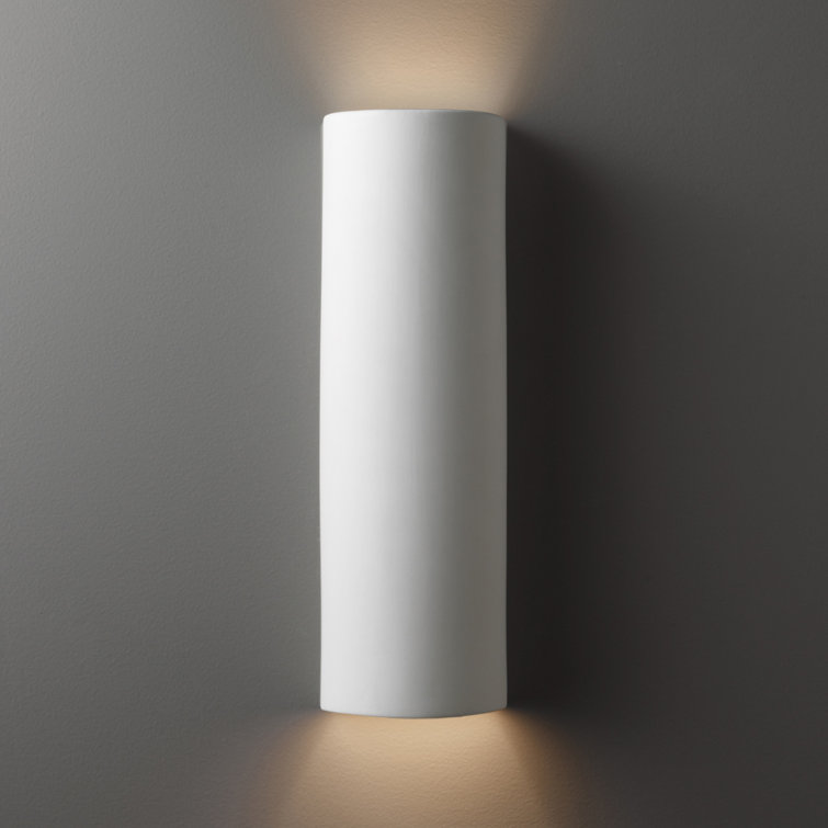 Elegant White Ceramic 17" Dimmable Wall Sconce
