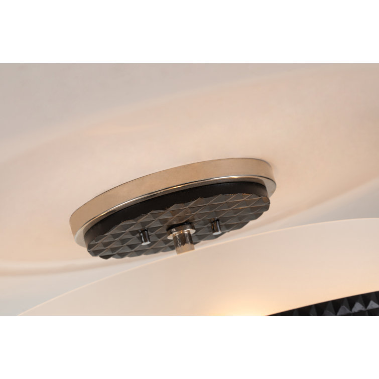 Mazant 3-Light Matte Black and Chrome Semi Flush Mount