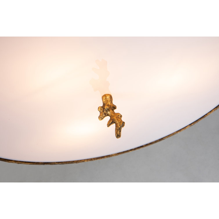 Sahrad Gold Leaf Sanded Glass 4-Light Indoor/Outdoor Flush Mount