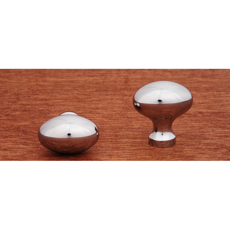 Polished Chrome Oval Cabinet Knob with Mounting Hardware