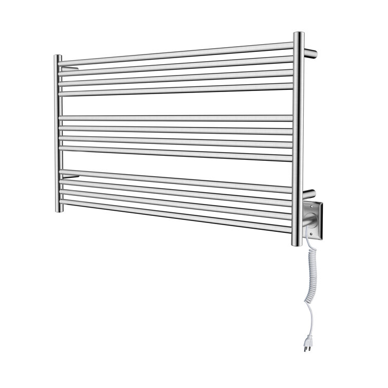 Gloss White Stainless Steel Wall-Mounted Towel Warmer