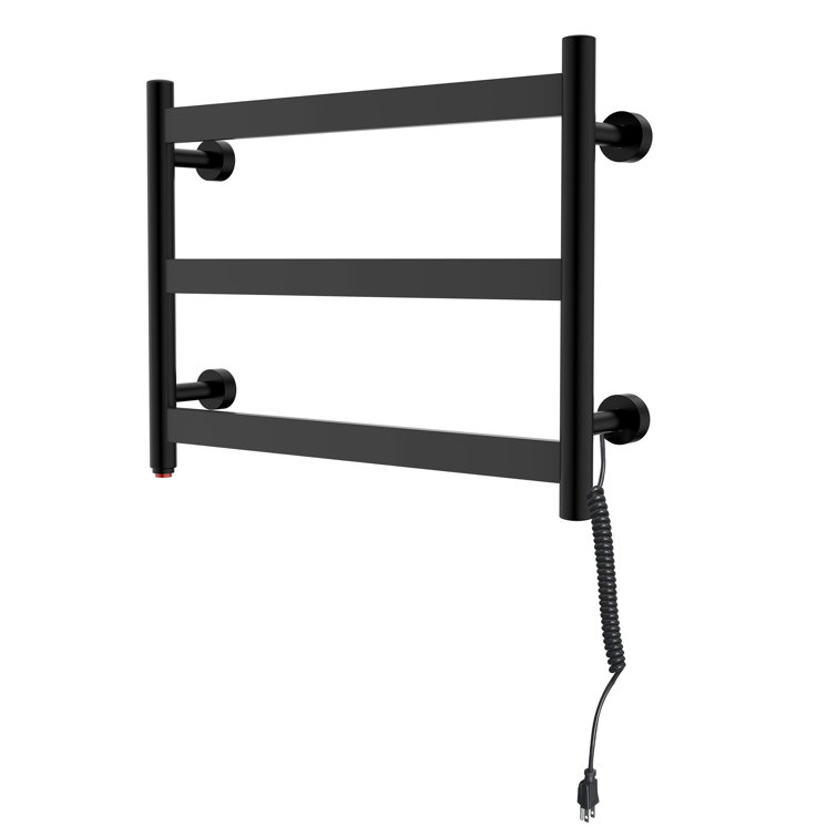Matte Black Wall Mounted Flat Towel Warmer