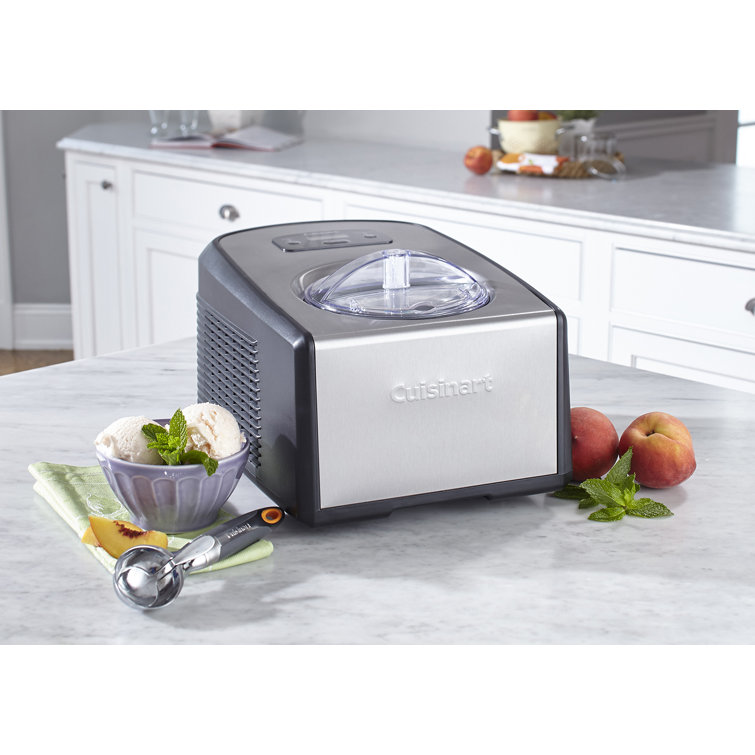 1.5 Quart Black and Stainless Steel Automatic Ice Cream Maker