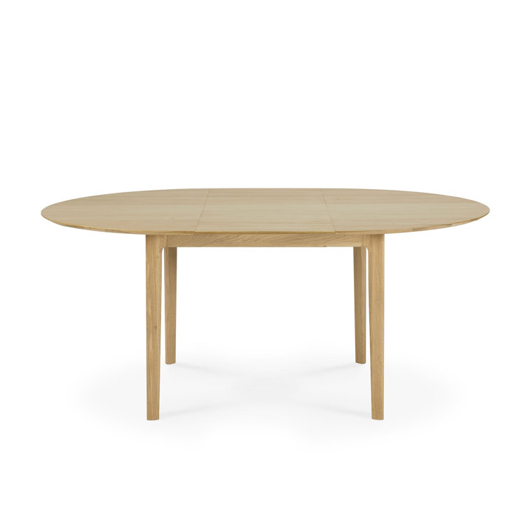 Tan Oak Round Extendable Dining Table for Six