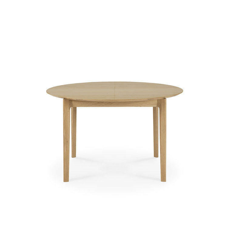 Tan Oak Round Extendable Dining Table for Six