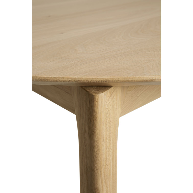 Tan Oak Round Extendable Dining Table for Six