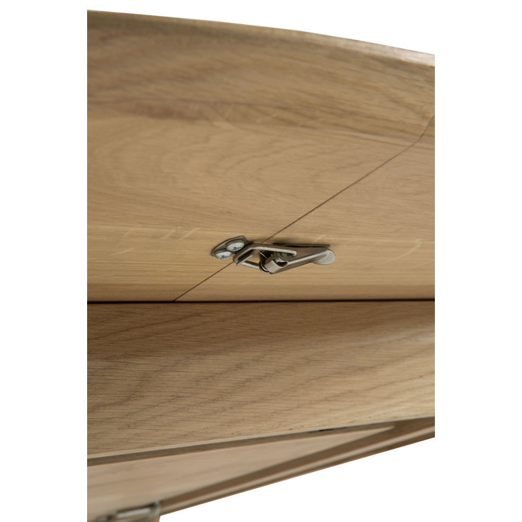 Tan Oak Round Extendable Dining Table for Six
