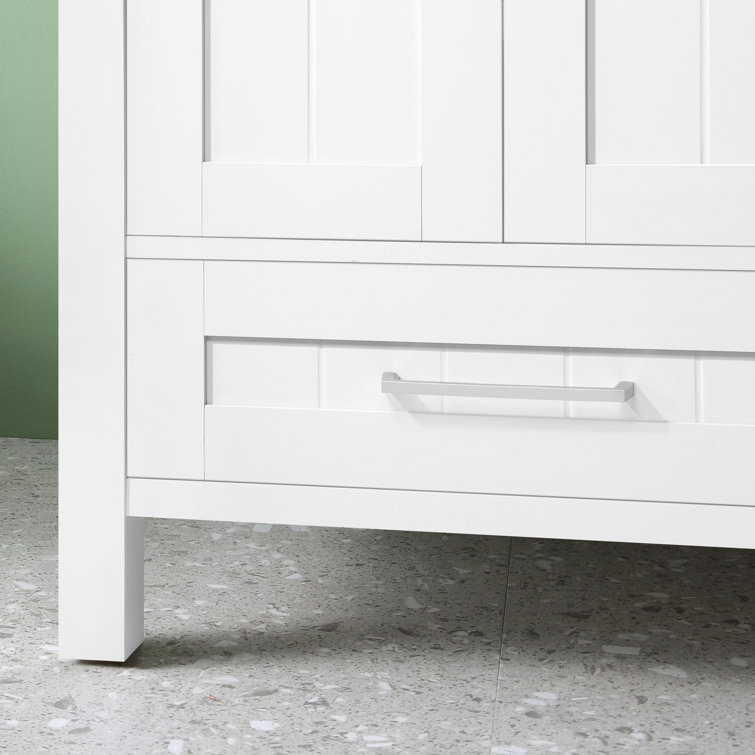 Kansas 24" White MDF Freestanding Bathroom Vanity with Ceramic Sink
