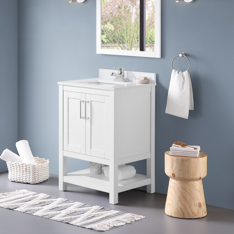 Vegas 24" Pure White Freestanding Bathroom Vanity with Sink