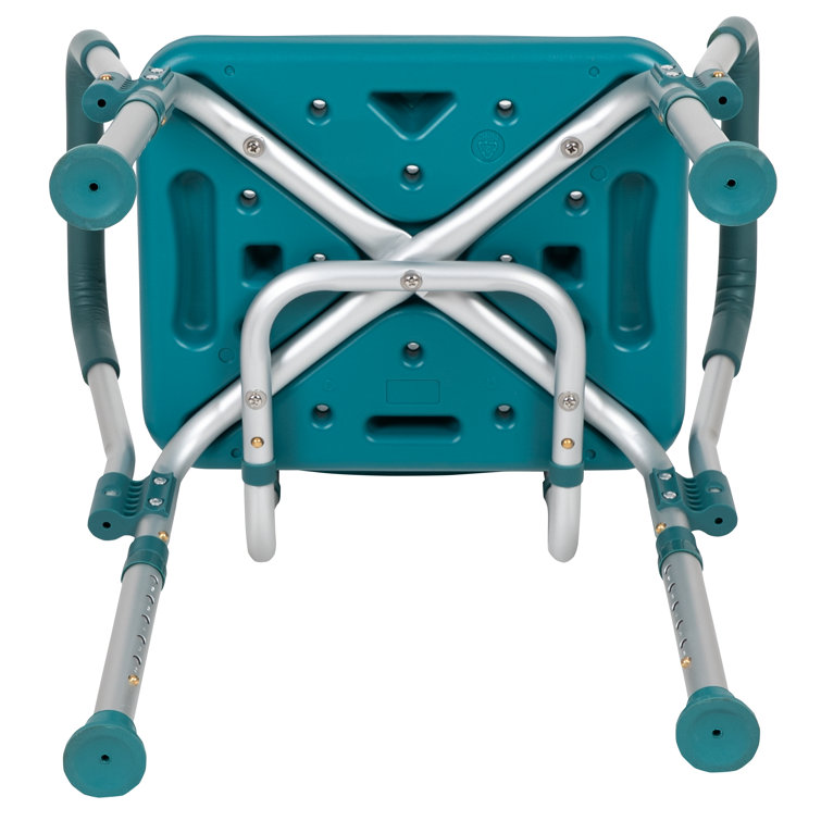 Hercules 300 Lb. Capacity Teal Adjustable Shower Chair with Arms