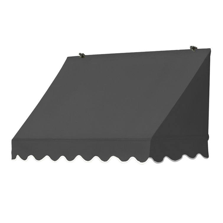 Charcoal Gray Acrylic Retractable Window/Door Awning with Aluminum Frame