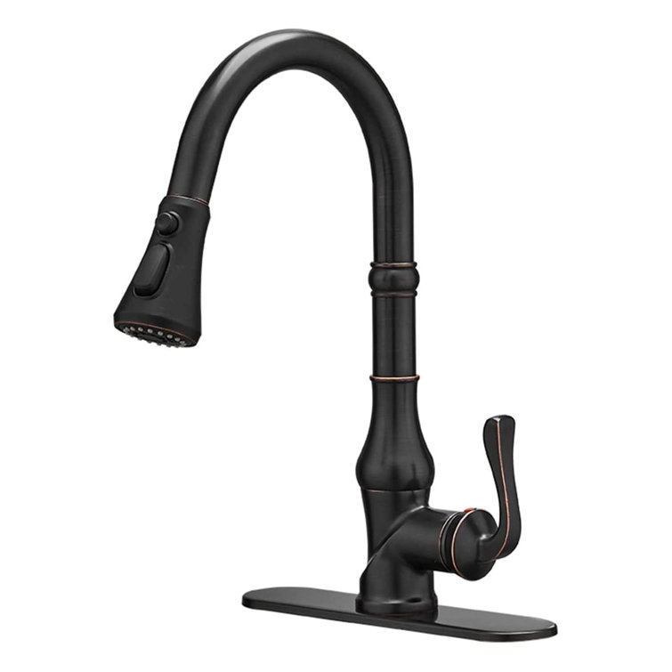 Oil Rubbed Bronze Single Handle Pull Down Kitchen Faucet