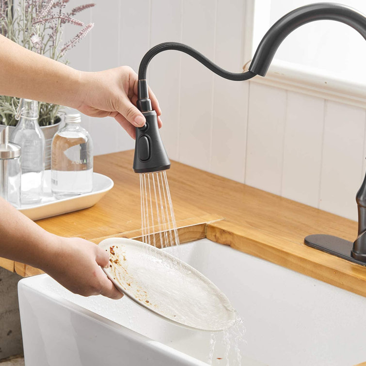 Oil Rubbed Bronze Single Handle Pull Down Kitchen Faucet