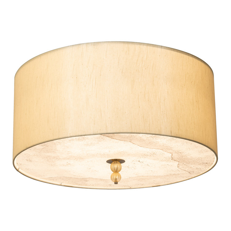 Cilindro Lujoso 6-Light Brass and Silk LED Semi-Flush Mount