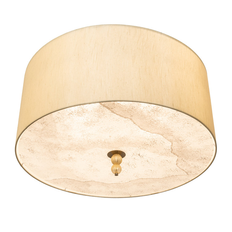 Cilindro Lujoso 6-Light Brass and Silk LED Semi-Flush Mount