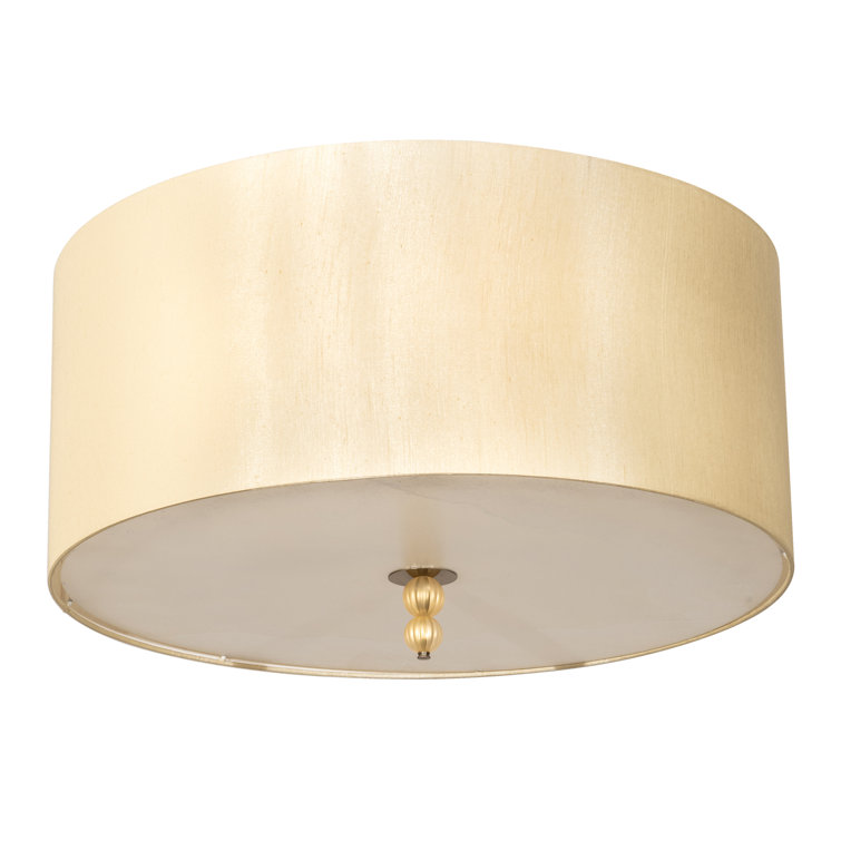 Cilindro Lujoso 6-Light Brass and Silk LED Semi-Flush Mount