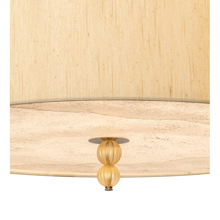 Cilindro Lujoso 6-Light Brass and Silk LED Semi-Flush Mount