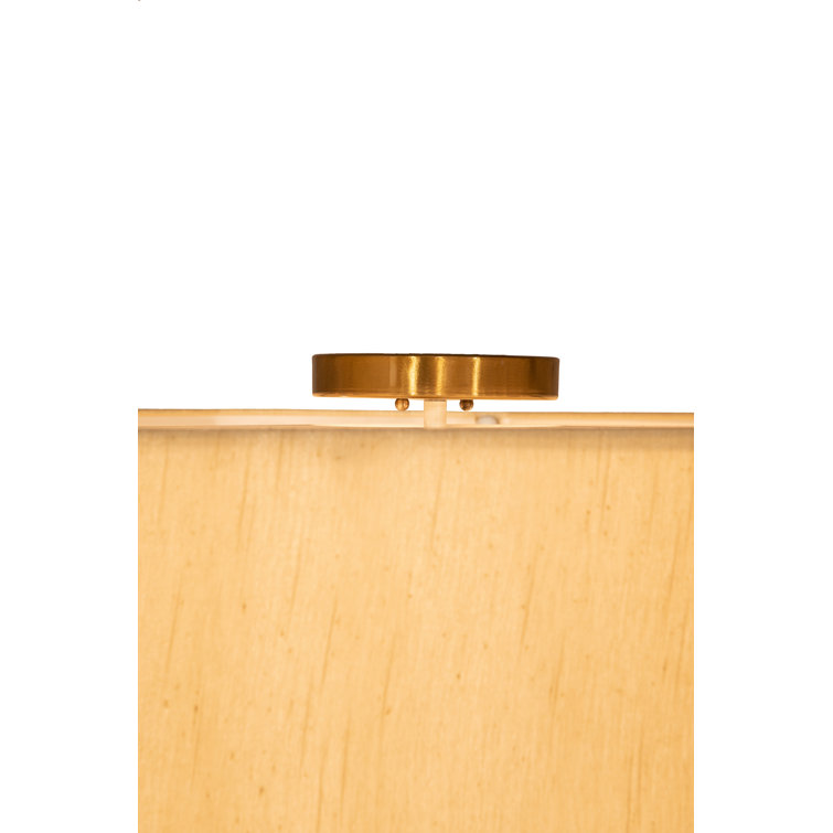 Cilindro Lujoso 6-Light Brass and Silk LED Semi-Flush Mount