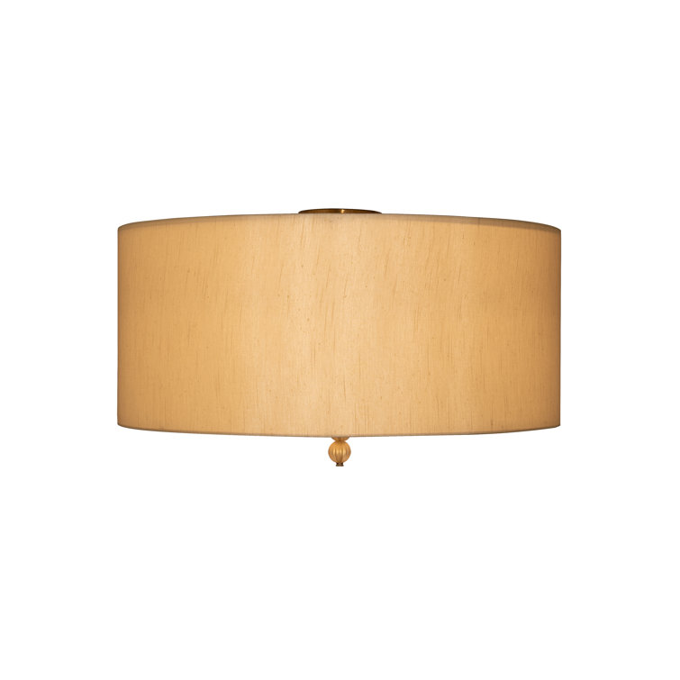 Cilindro Lujoso 6-Light Brass and Silk LED Semi-Flush Mount