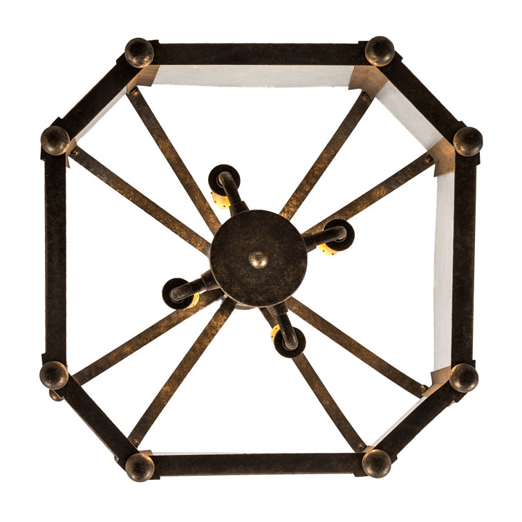 Citadel Bronze and Glass 4-Light Indoor/Outdoor Chandelier