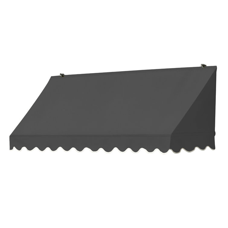 Charcoal Gray Acrylic Fabric Retractable Window/Door Awning
