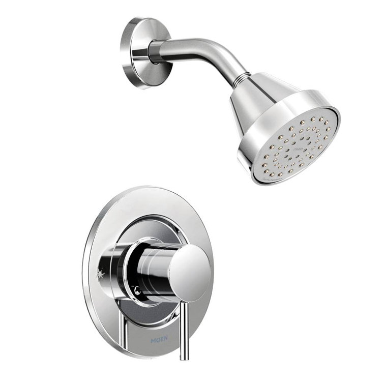 Modern Chrome Wall-Mounted Single-Function Shower Trim Kit