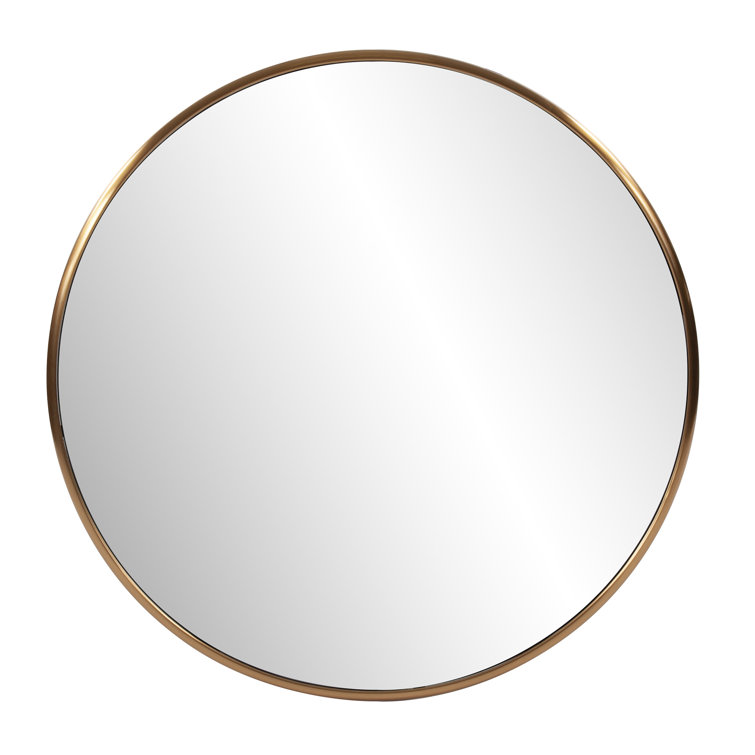 Yorkville Loft-Inspired Brushed Brass Round Wall Mirror, 20" x 20"