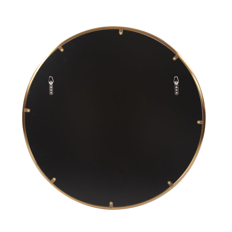 Yorkville Loft-Inspired Brushed Brass Round Wall Mirror, 20" x 20"
