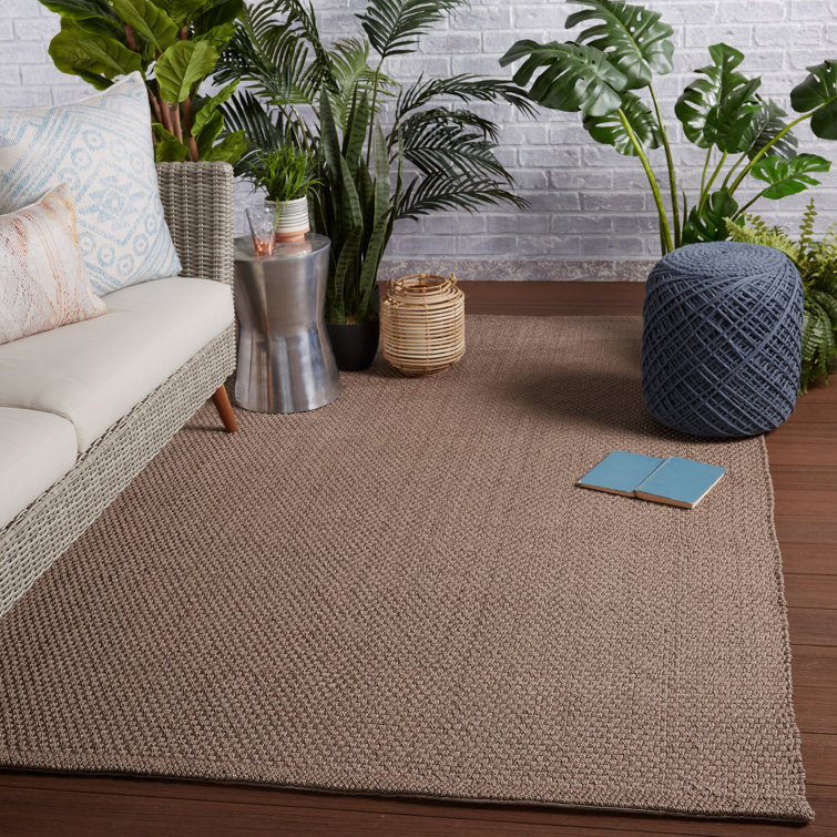 Indira Earth Brown Flat Woven Synthetic 5' x 8' Rug