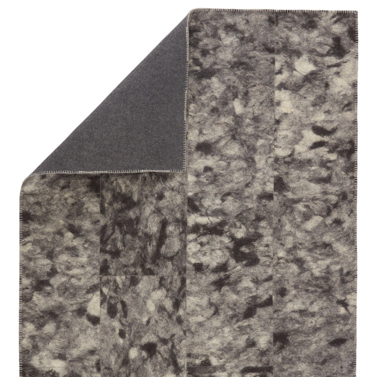 Catarina Black and Gray Handmade Wool Area Rug