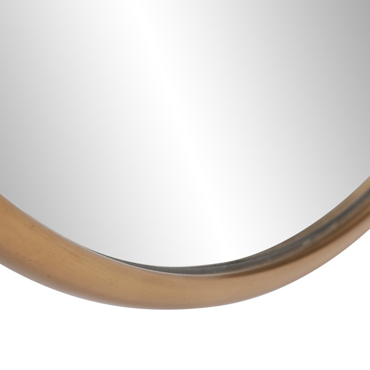 Yorkville Loft-Inspired Brushed Brass Round Wall Mirror, 20" x 20"