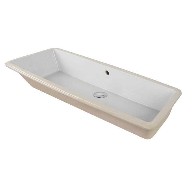 Aquagrande 35" White Porcelain Rectangular Undercounter Sink