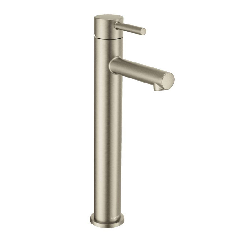 Sleek Modern 12" High-Arc Vessel Bathroom Faucet in Brushed Nickel