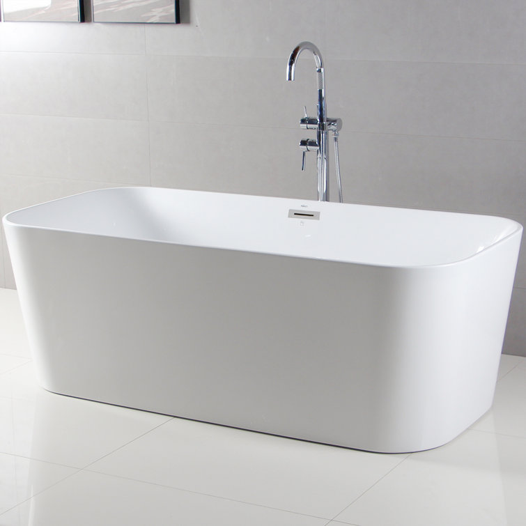 Shangri-La 67" Glossy White Acrylic Freestanding Bathtub