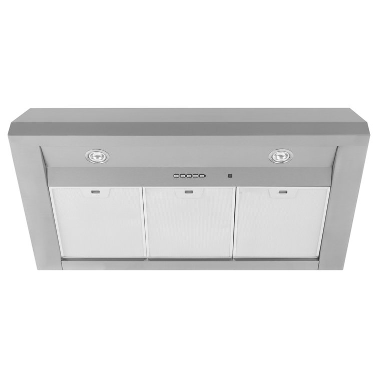 30" Convertible Wall Mount Range Hood in Silver with Night Light