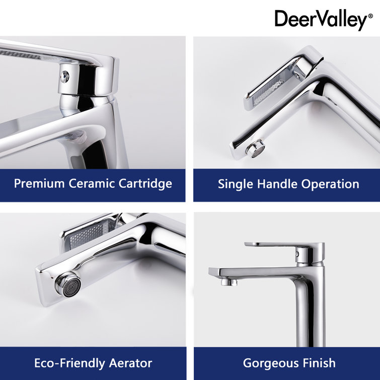 Chrome Brass Single Hole Bathroom Faucet