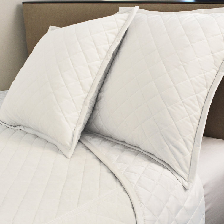 King Size Indigo Linen Quilted Coverlet Set with Euro Shams
