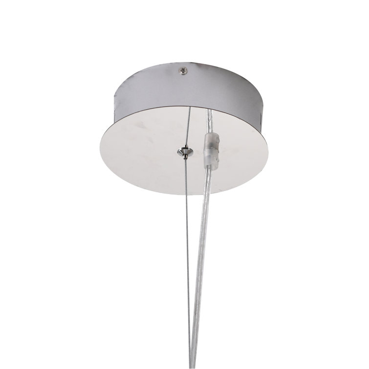 Elegant Chrome and Acrylic LED Pendant Light, 17.7"