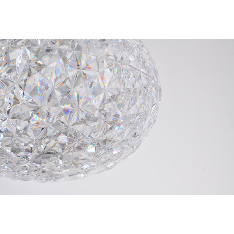Elegant Chrome and Acrylic LED Pendant Light, 17.7"