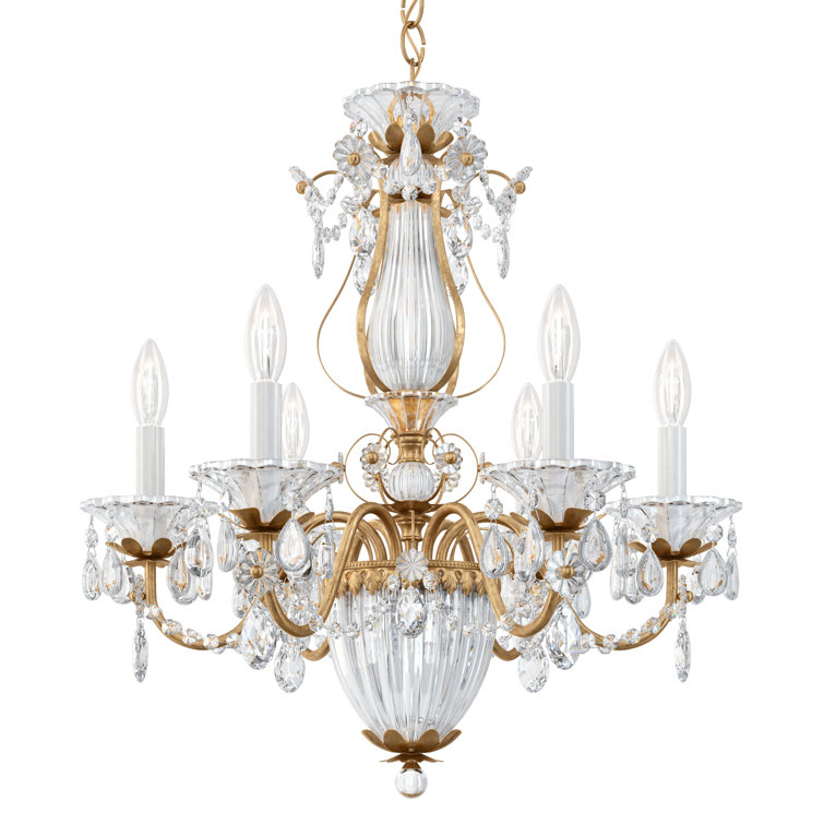 Mini Heirloom Gold Heritage Crystal 6-Light Chandelier