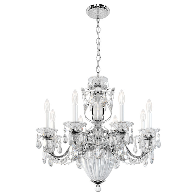 Polished Silver Heritage Crystal 11-Light Chandelier